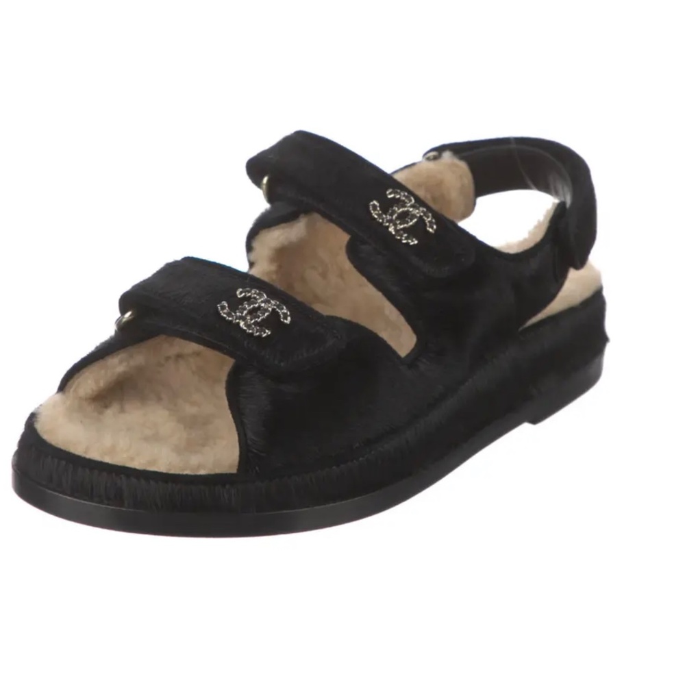 CHANEL PONYHAIR DAD SANDALS 35 Brand New Collectors Item! - Picture 2 of 10